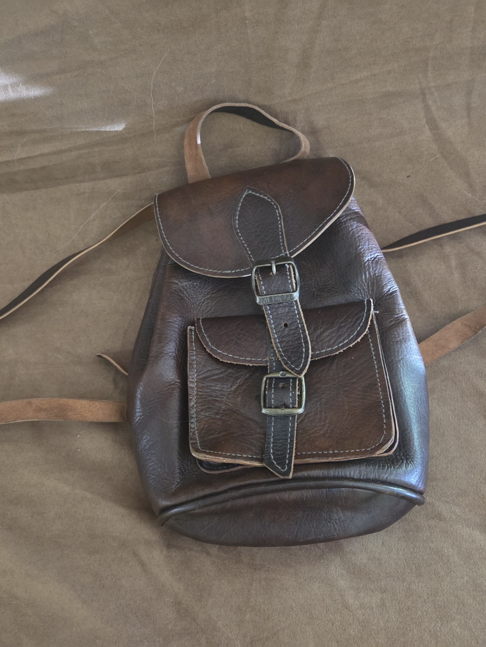 Classic Brown Leather MEDICAL Unisex Backpack - Vintage-Style